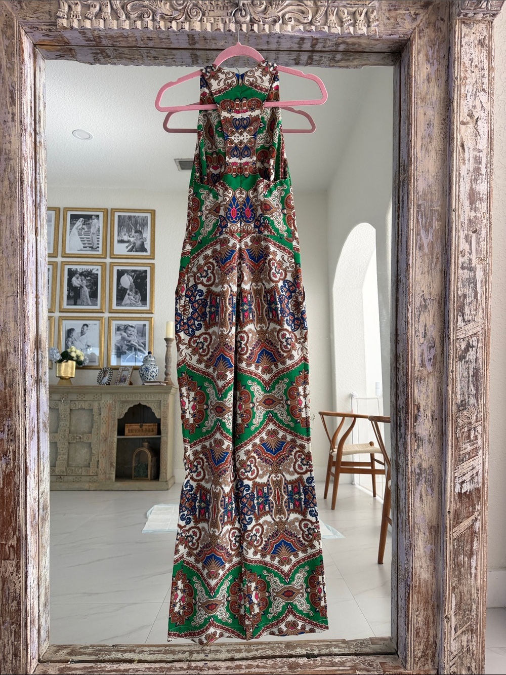 FARM Rio Green Multicolor Halter Jumpsuit - Picture 6 of 7